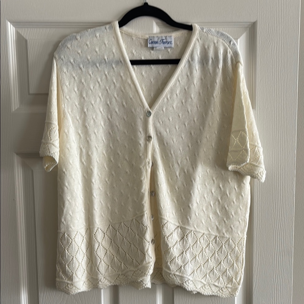 Cream Button-Up Women's Top